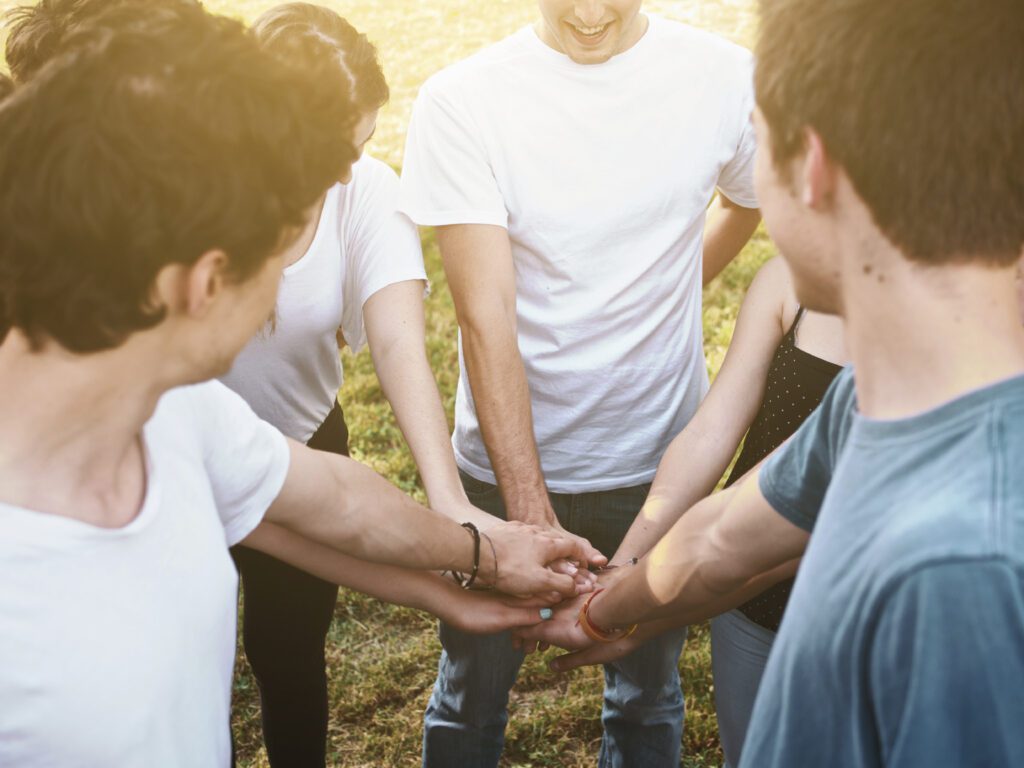 A group of young men reaping the benefits of being sober