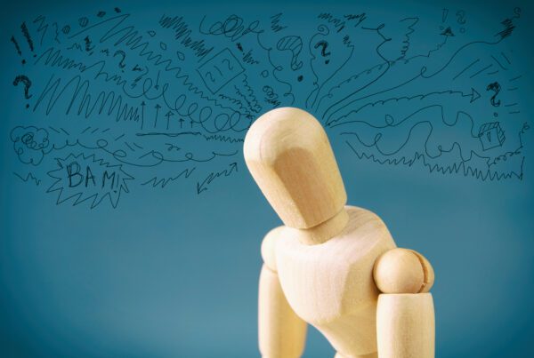 Effective OCD and anxiety treatment illustration showing overwhelming thoughts and stress