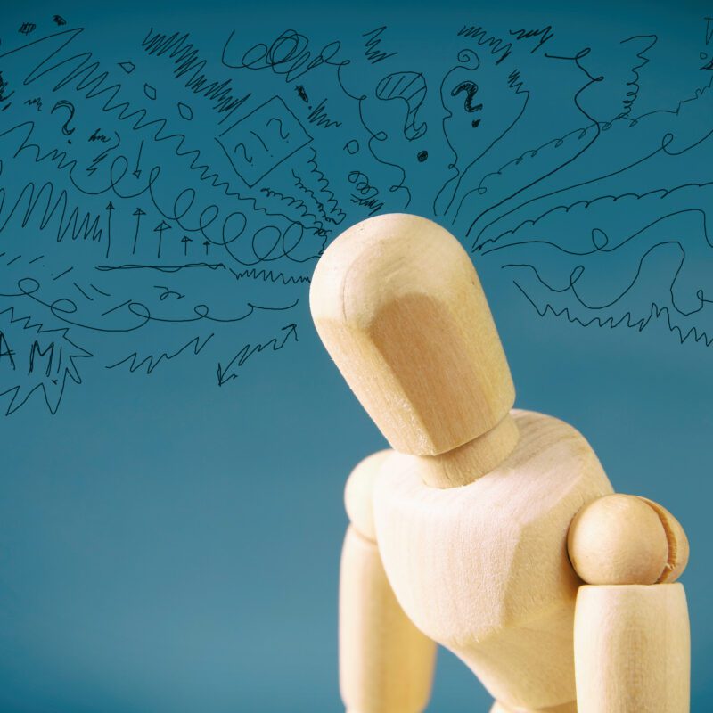 Effective OCD and anxiety treatment illustration showing overwhelming thoughts and stress