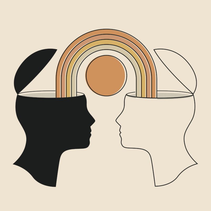 illustration showing the connection between mental health treatment and addiction recovery